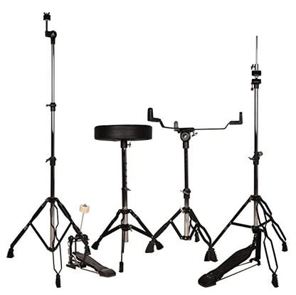 Arctic Cosmos 5-Piece Drum Kit (Black) with Cymbals, Sticks & Hardware