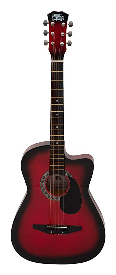 Intern INT-38C-RD-G | Acoustic Guitar Set - Red Glossy Finish - Guitar World Store