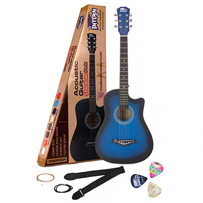 INTERN Cutaway Design Acoustic Guitar Pack INT-CF01-BL