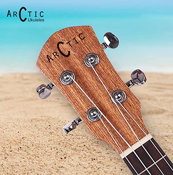 Arctic AC-UK24SPR Concert Ukulele Kit with Bag and String Set (Natural)