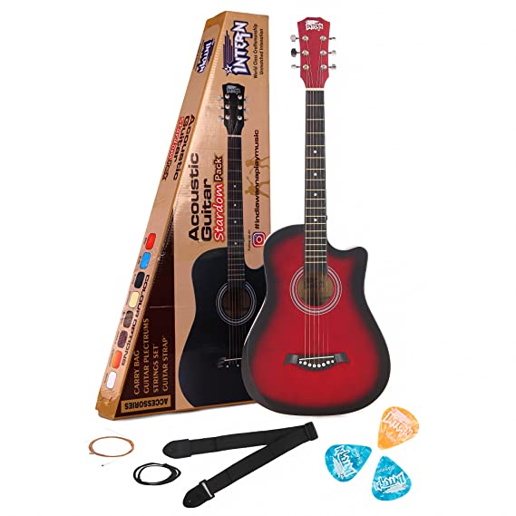 Intern 38 Inch Carbon Fibre Acoustic Guitar - Red