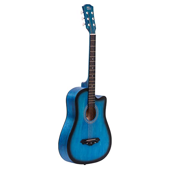 Intern INT-38C-LGP-BLS | Acoustic Guitar – Blue Finish with Bag & Picks