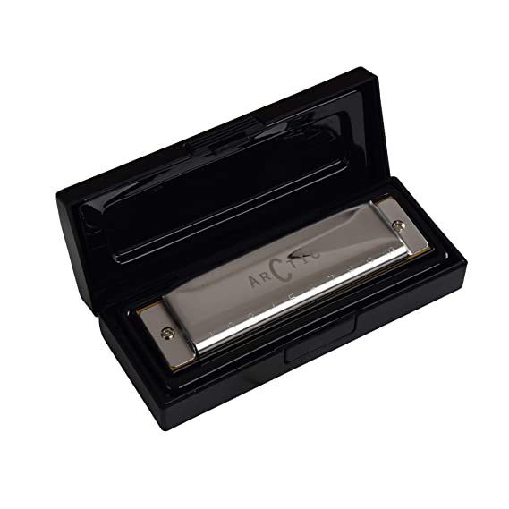 ARCTIC AR-HA-10G G Scale 10-hole/20 tones Premium Harmonica/Mouth Organ with Case and Cloth for Professional and Amateurs. Ultra premium finish and durable built