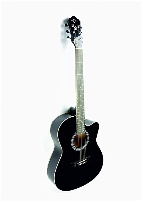 ARCTIC Sky Series 39" Guitar (with Truss Rod) with Bag, 3 Picks, Strap, String Set, Guitar Stand, Tuner & Capo. Ultra pack Black