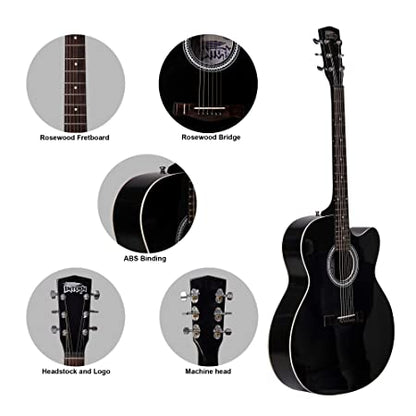 Intern Made in India Acoustic Guitar Package (39 inches Cutaway)