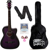 Intern INT-38C-VT-G Acoustic Guitar Set - Violet Glossy Finish