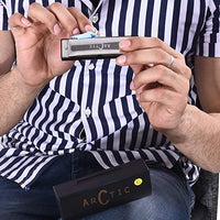 ARCTIC Key C 10-Hole Diatonic Harmonica Mouth Organ – For Beginners & Professionals with Hard Case (Silver) - Guitar World Store