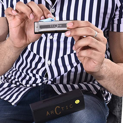 ARCTIC C Scale 10-Hole Premium Harmonica with Case & Cloth