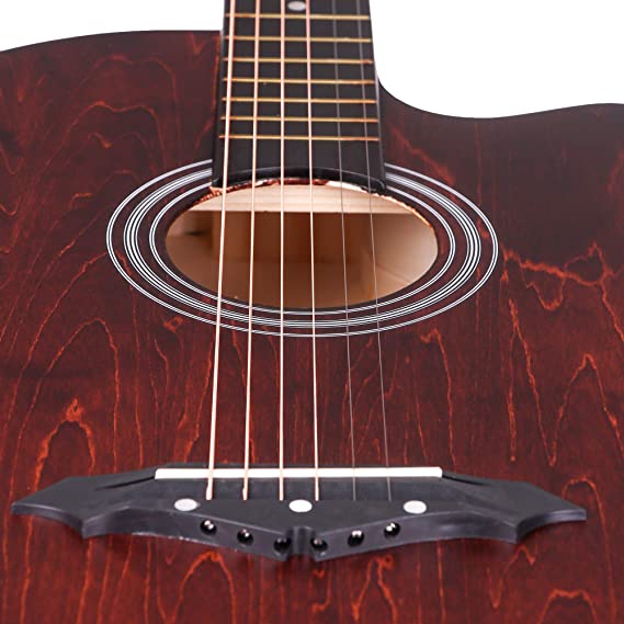 Intern INT-38C-LGP-BRN | Acoustic Guitar – Brown Finish with Bag & Picks