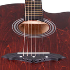 Intern INT-38C-LGP-BRN | Acoustic Guitar – Brown Finish with Bag & Picks