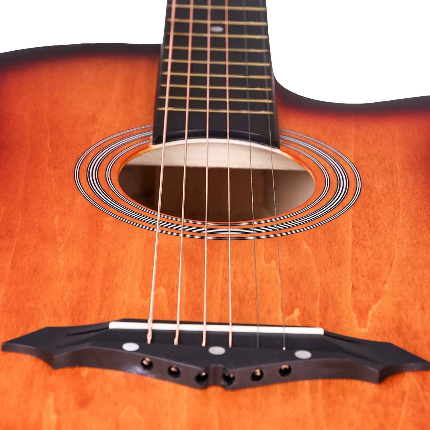 Intern INT-38C-LGP-3TS | Acoustic Guitar – Sunbrust Finish with Bag & Picks