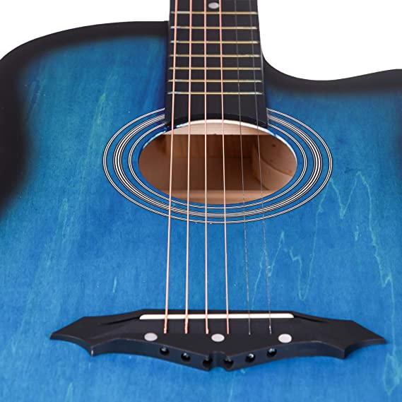 Intern INT-38C-LGP-BLS | Acoustic Guitar – Blue Finish with Bag & Picks