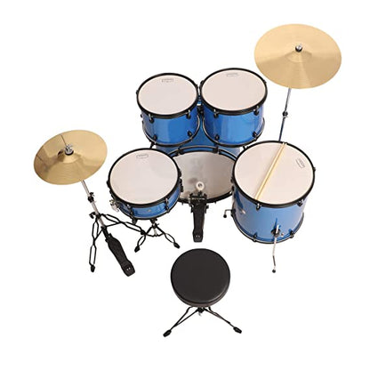Arctic Cronos 5-Piece Drum Kit (Blue) with Cymbals, Sticks & Throne