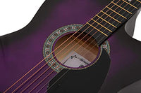 Intern INT-38C-VT-G Acoustic Guitar Set - Violet Glossy Finish