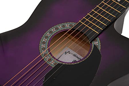 Intern INT-38C-VT-G Cutaway Right-Handed Acoustic Guitar Kit (Violet)