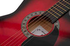 Intern INT-38C-RD-G | Acoustic Guitar Set - Red Glossy Finish