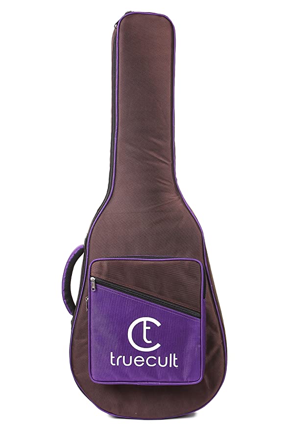 True Cult Padded Acoustic Guitar Bag – Coffee | Fits Yamaha, Fender, Ibanez, Cort, ESP, Epiphone, Kadence & More
