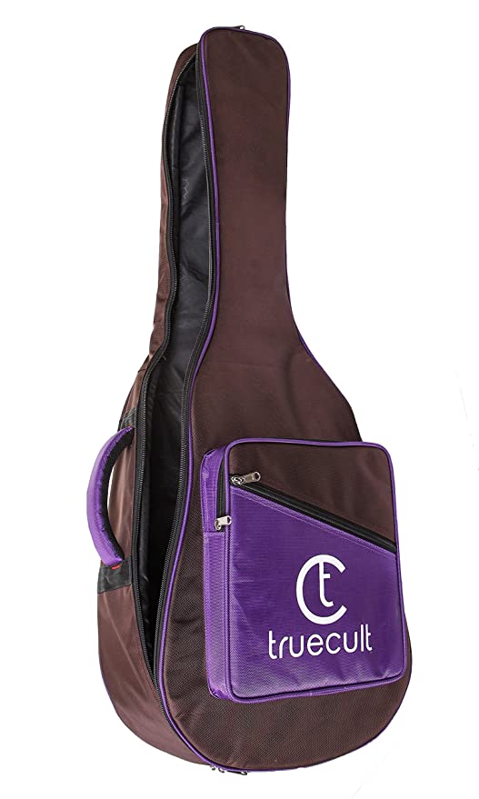 True Cult Padded Acoustic Guitar Bag – Coffee | Fits Yamaha, Fender, Ibanez, Cort, ESP, Epiphone, Kadence & More