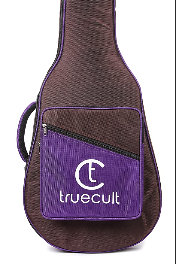 True Cult Padded Acoustic Guitar Bag – Coffee | Fits Yamaha, Fender, Ibanez, Cort, ESP, Epiphone, Kadence & More