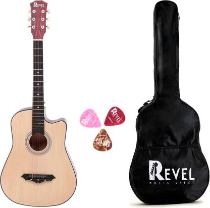 Revel RVL-38C Acoustic Guitar – Natural Finish with Bag & Picks